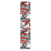 Rode en grijze camouflage, leger, leger korte tafelloper (Voorkant)