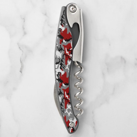 Rode en grijze camouflage, leger, leger kurkentrekker (Achterkant)