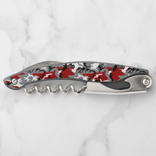 Rode en grijze camouflage, leger, leger kurkentrekker (Achterkant)