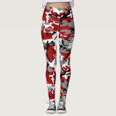 Rode en grijze camouflage, leger, leger leggings (Voorkant)