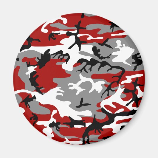 Rode en grijze camouflage, leger, leger magneet (Voorkant)