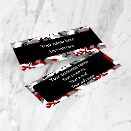 Rode en grijze camouflage, leger, leger mini visitekaartje