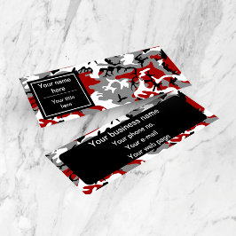 Rode en grijze camouflage, leger, leger mini visitekaartje