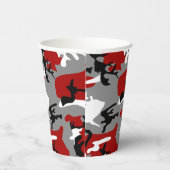 Rode en grijze camouflage, leger, leger papieren bekers (Rechts)