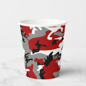 Rode en grijze camouflage, leger, leger papieren bekers (Voorkant)