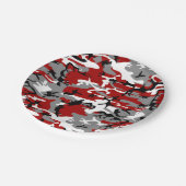 Rode en grijze camouflage, leger, leger papieren bordje (Gekanteld)