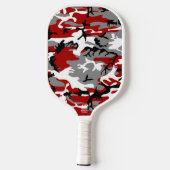 Rode en grijze camouflage, leger, leger pickleball paddle (Achterkant)