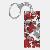 Rode en grijze camouflage, leger, leger sleutelhanger (Voorkant Links)