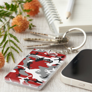 Rode en grijze camouflage, leger, leger sleutelhanger