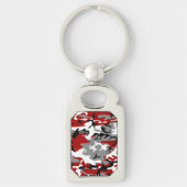 Rode en grijze camouflage, leger, leger sleutelhanger (Voorkant)