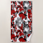 Rode en grijze camouflage, leger, leger strandlaken (Voorkant)