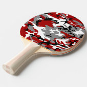 Rode en grijze camouflage, leger, leger tafeltennisbatje (Voorkant Gekanteld)