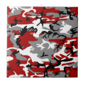 Rode en grijze camouflage, leger, leger tegeltje (Voorkant)
