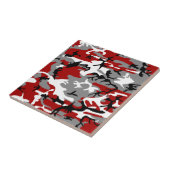 Rode en grijze camouflage, leger, leger tegeltje (Zijkant)