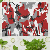 Rode en grijze camouflage, leger, leger theedoek (Gevouwen)