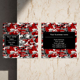 Rode en grijze camouflage, leger, leger vierkante visitekaartje