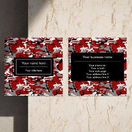 Rode en grijze camouflage, leger, leger vierkante visitekaartje