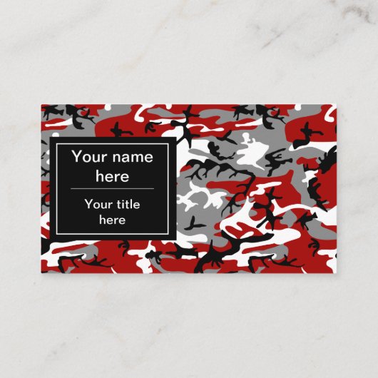 Rode en grijze camouflage, leger, leger visitekaartje (Achterkant)