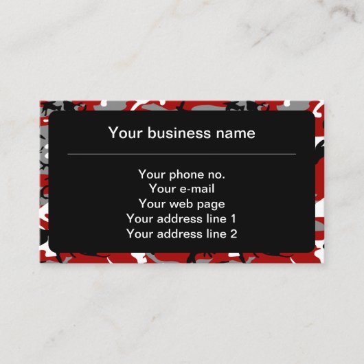 Rode en grijze camouflage, leger, leger visitekaartje (Voorkant)