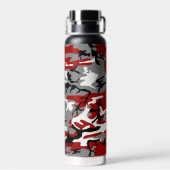 Rode en grijze camouflage, leger, leger waterfles (Achterkant)