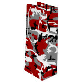 Rode en grijze camouflage, leger, leger wijn cadeautas (Achterkant Gekanteld)