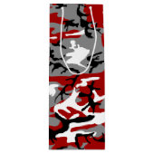 Rode en grijze camouflage, leger, leger wijn cadeautas (Voorkant)