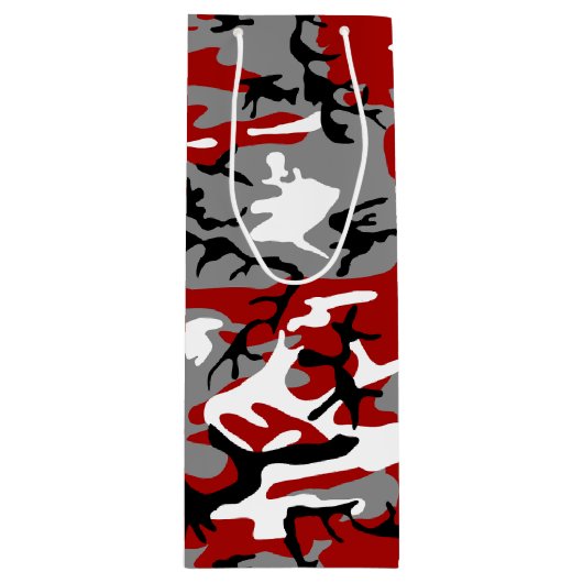 Rode en grijze camouflage, leger, leger wijn cadeautas (Voorkant)