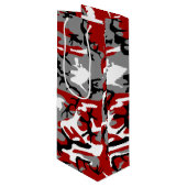Rode en grijze camouflage, leger, leger wijn cadeautas (Voorkant Gekanteld)