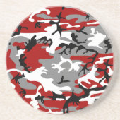 Rode en grijze camouflage, leger, leger zandsteen onderzetter (Voorkant)