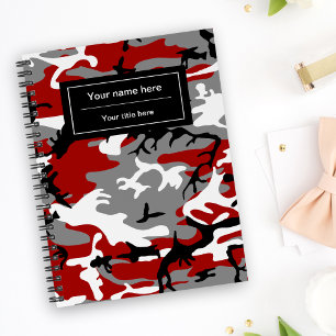 Rode en grijze camouflage, militair, leger notitieboek