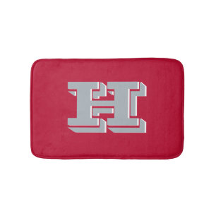 Rode en grijze school trots kleur stijl monogram badmat