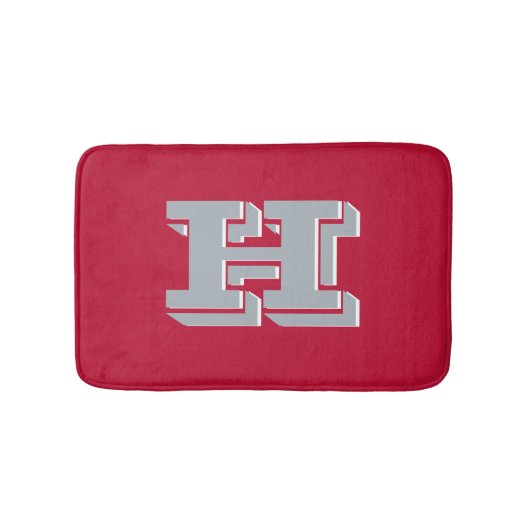 Rode en grijze school trots kleur stijl monogram badmat (Voorkant)