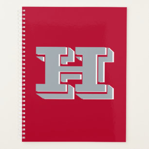 Rode en grijze school trots kleur stijl monogram planner
