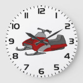 Rode en grijze sneeuwscooter grote klok (Voorkant)