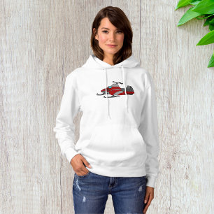 Rode en grijze sneeuwscooter hoodie