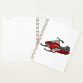 Rode en grijze sneeuwscooter planner (Display)