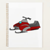 Rode en grijze sneeuwscooter planner (Voorkant)
