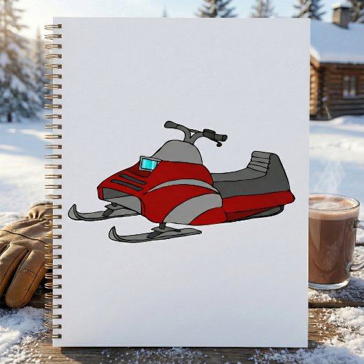 Rode en grijze sneeuwscooter planner