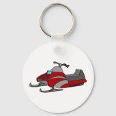 Rode en grijze sneeuwscooter sleutelhanger (Voorkant)