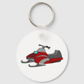 Rode en grijze sneeuwscooter sleutelhanger (Achterkant)