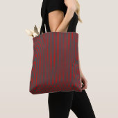 Rode en grijze strepen tote bag (Dichtbij)