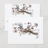 Rode en grijze Tortelduifjes RSVP (Voorkant / Achterkant)