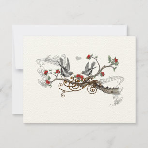 Rode en grijze  Tortelduifjes RSVP