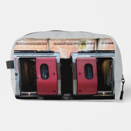 Rode en grijze trein toilettasje