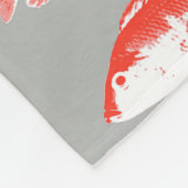 Rode en grijze vis fleece deken (Hoek)