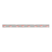 Rode en grijze vis grosgrain lint (Voorkant)