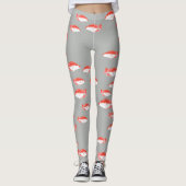 Rode en grijze vis leggings (Voorkant)