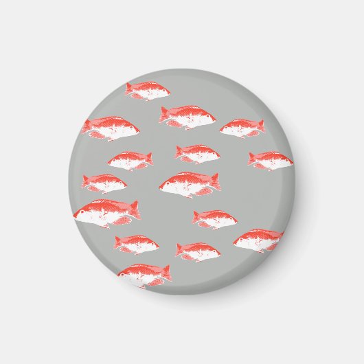 Rode en grijze vis magneet (Voorkant)
