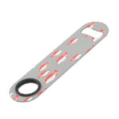 Rode en grijze vis speed flessenopener (Voorkant Gekanteld)