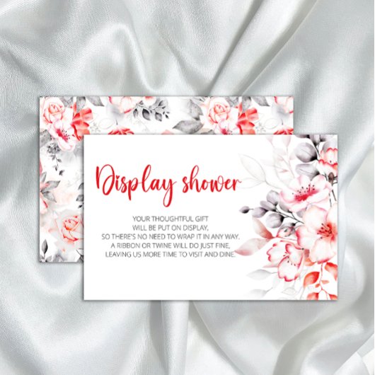 Rode en Grijze Waterverf Bloemen Display douche Briefpapier